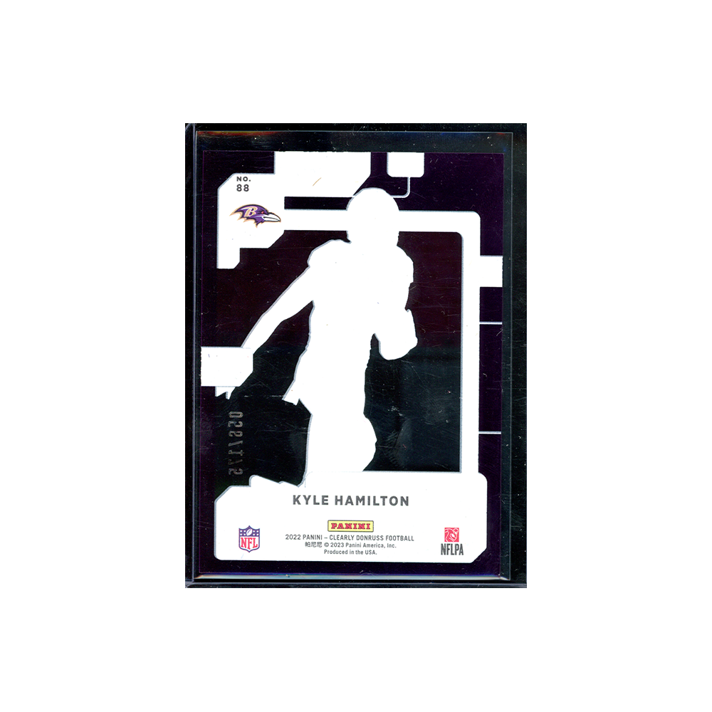 Kyle Hamilton 2022 Panini Clearly Donruss Football Rated Rookie Purple /175