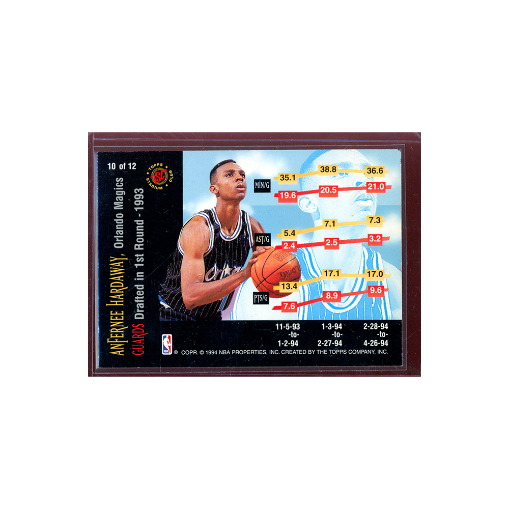 Anfernee Hardaway 1994 Topps Stadium Club Basketball Rising Stars