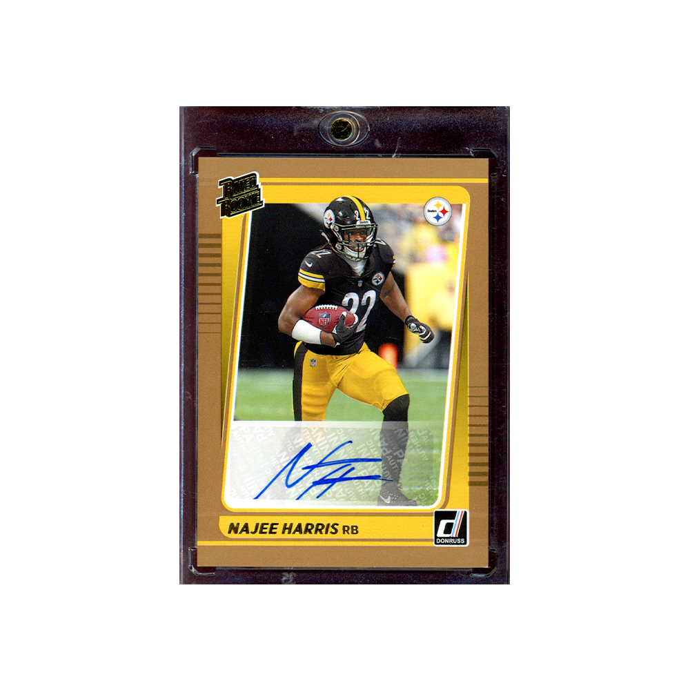 Najee Harris 2021 Panini Donruss Football Rated Rookie Auto Bronze