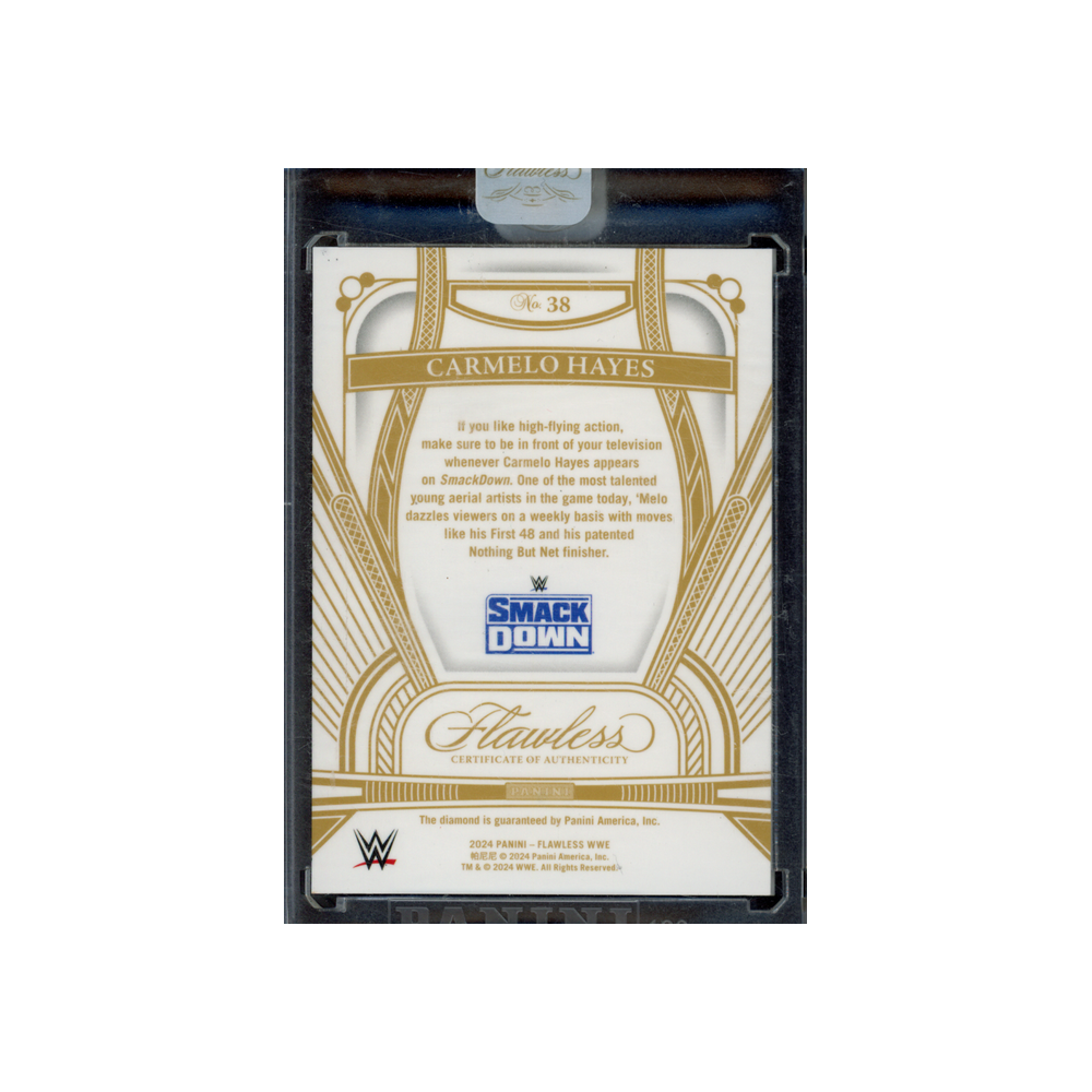 Carmelo Hayes 2024 Panini Flawless WWE Diamond Purple /8