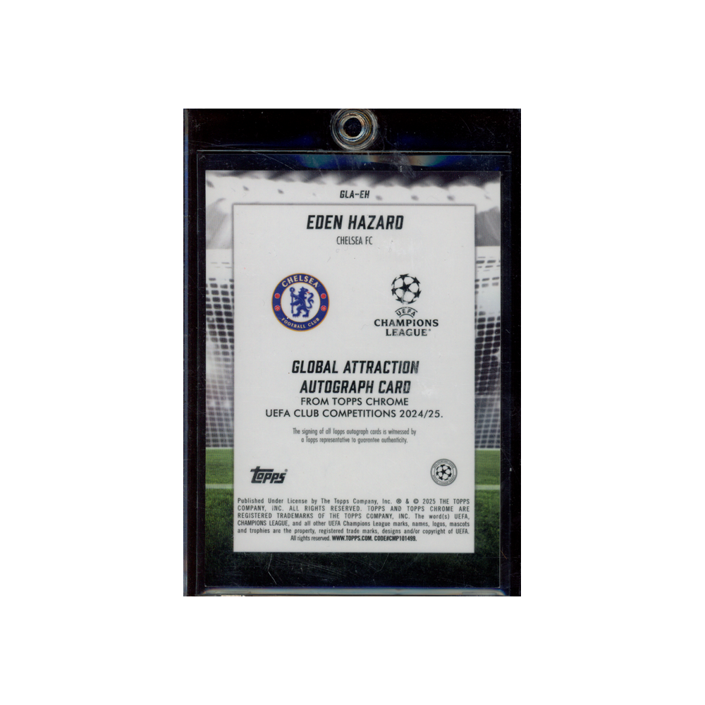 Eden Hazard 2025 Topps Chrome Global Attraction Auto Gold Refractor /50