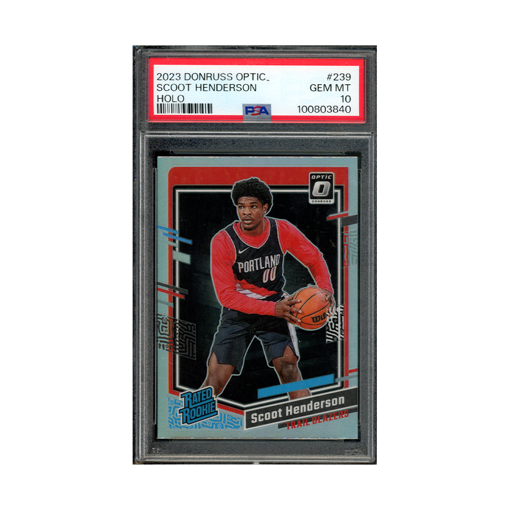 Scoot Henderson 2023 Panini Donruss Optic Basketball Rated Rookie Holo PSA 10