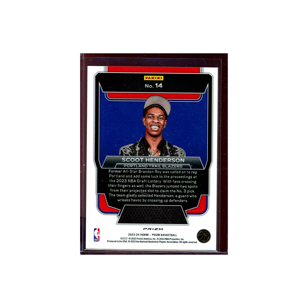Scoot Henderson 2023-24 Panini Prizm Basketball Luck of the Lottery Silver Prizm Rookie