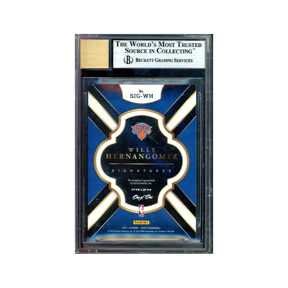 Willy Hernangomez 2017-18 Panini Select Basketball Black Auto 1/1 BGS 9/10