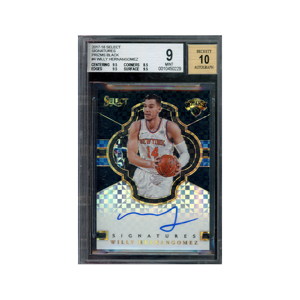 Willy Hernangomez 2017-18 Panini Select Basketball Black Auto 1/1 BGS 9/10