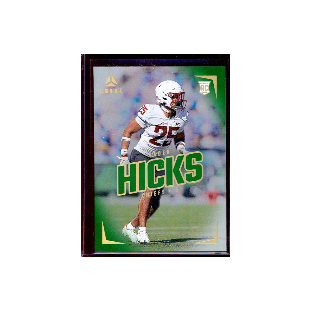 Jaden Hicks 2024 Panini Luminance Football Rookie Green /100