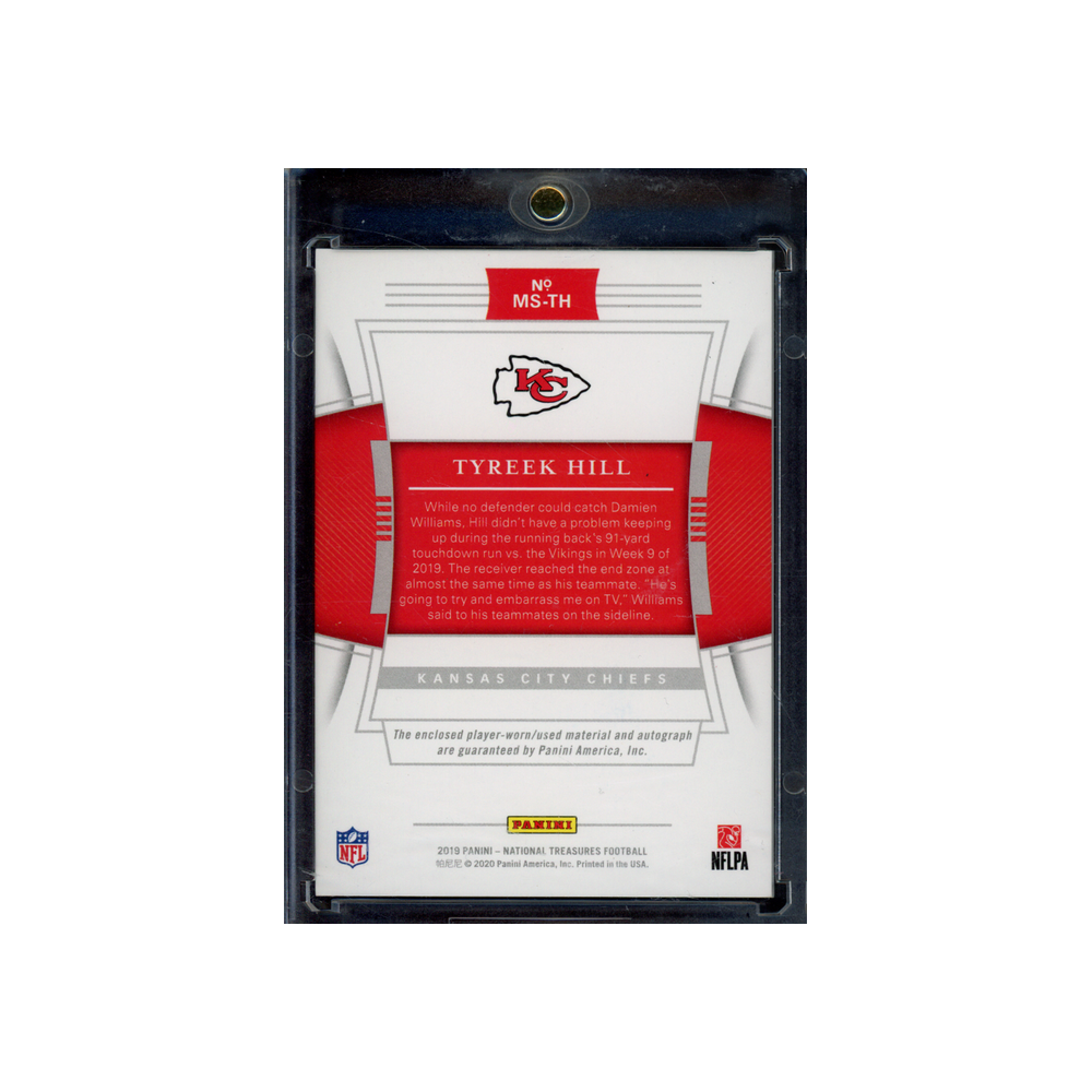Tyreek Hill 2019 Panini National Treasures Football Patch Auto /25