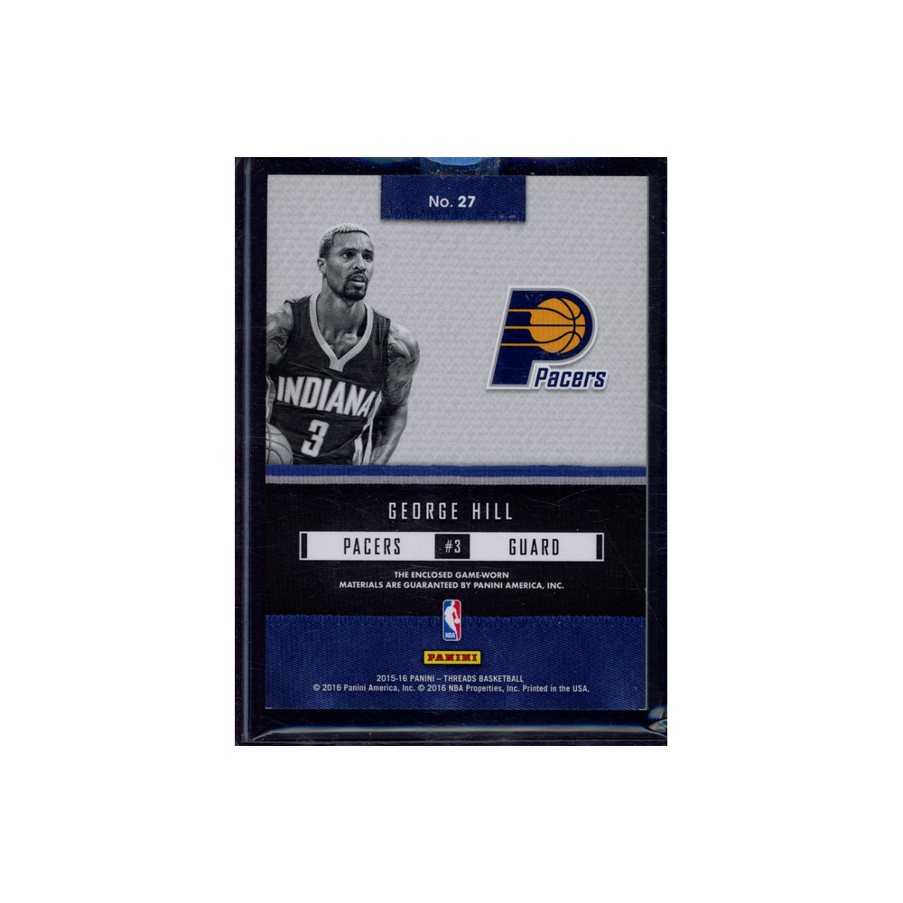 George Hill 2015-16 Panini Threads Basketball Triple Threat Game-Worn /199