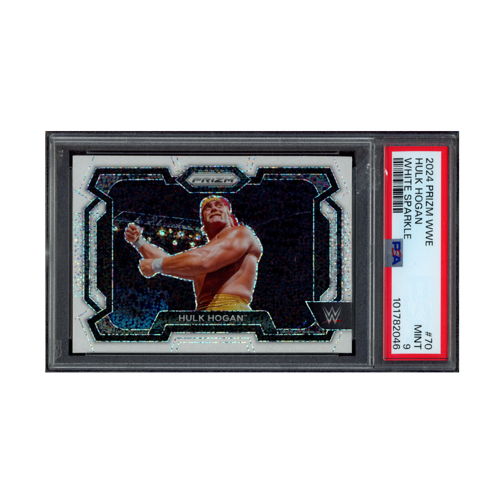 Hulk Hogan 2024 Panini Prizm WWE White Sparkle Prizm PSA 9
