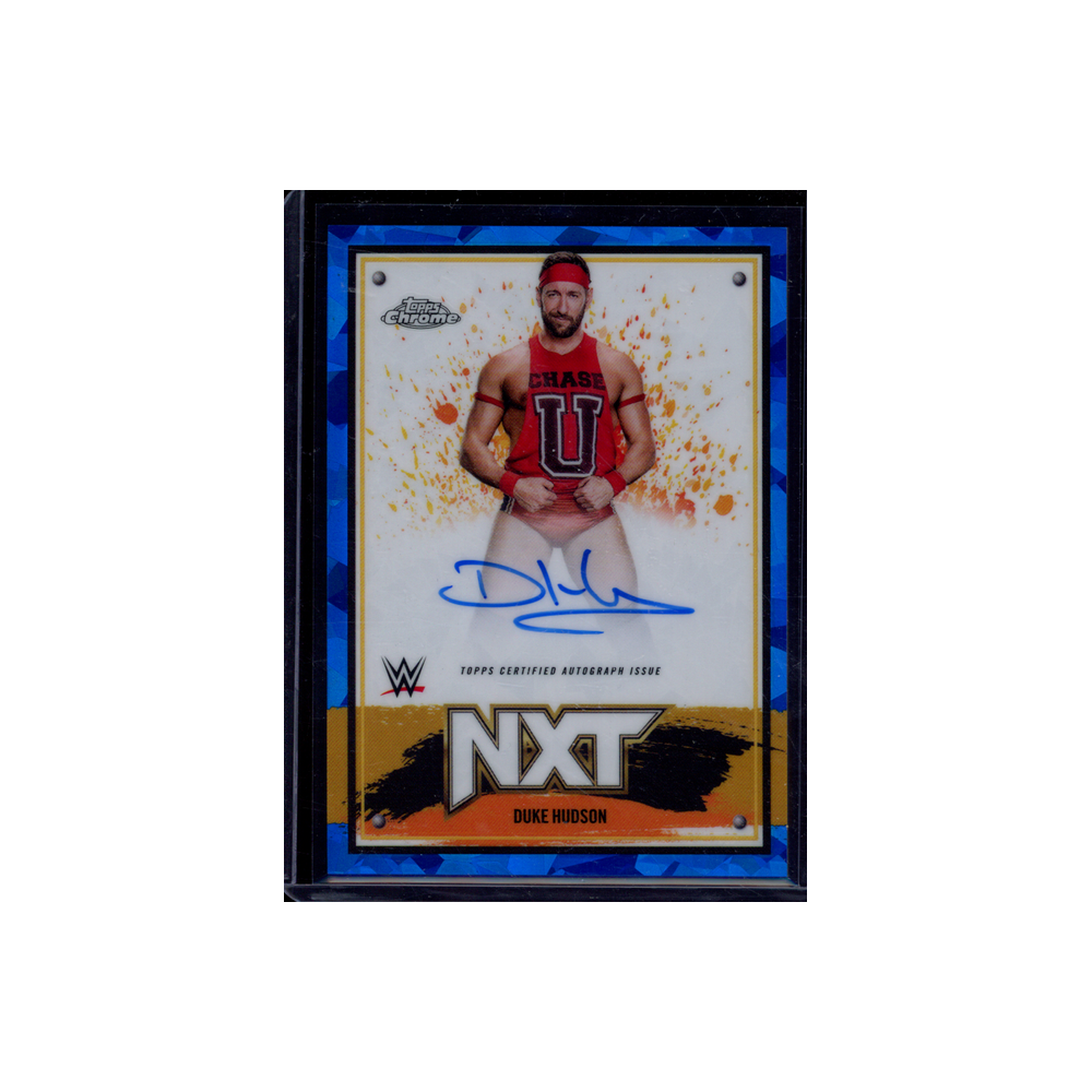 Duke Hudson 2025 Topps Chrome WWE Auto Blue Sapphire
