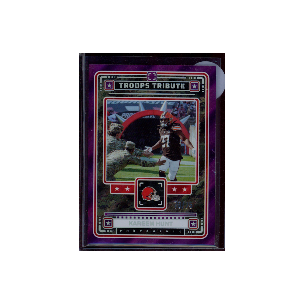 Kareem Hunt 2024 Panini Photogenic Football Troops Tribute /75