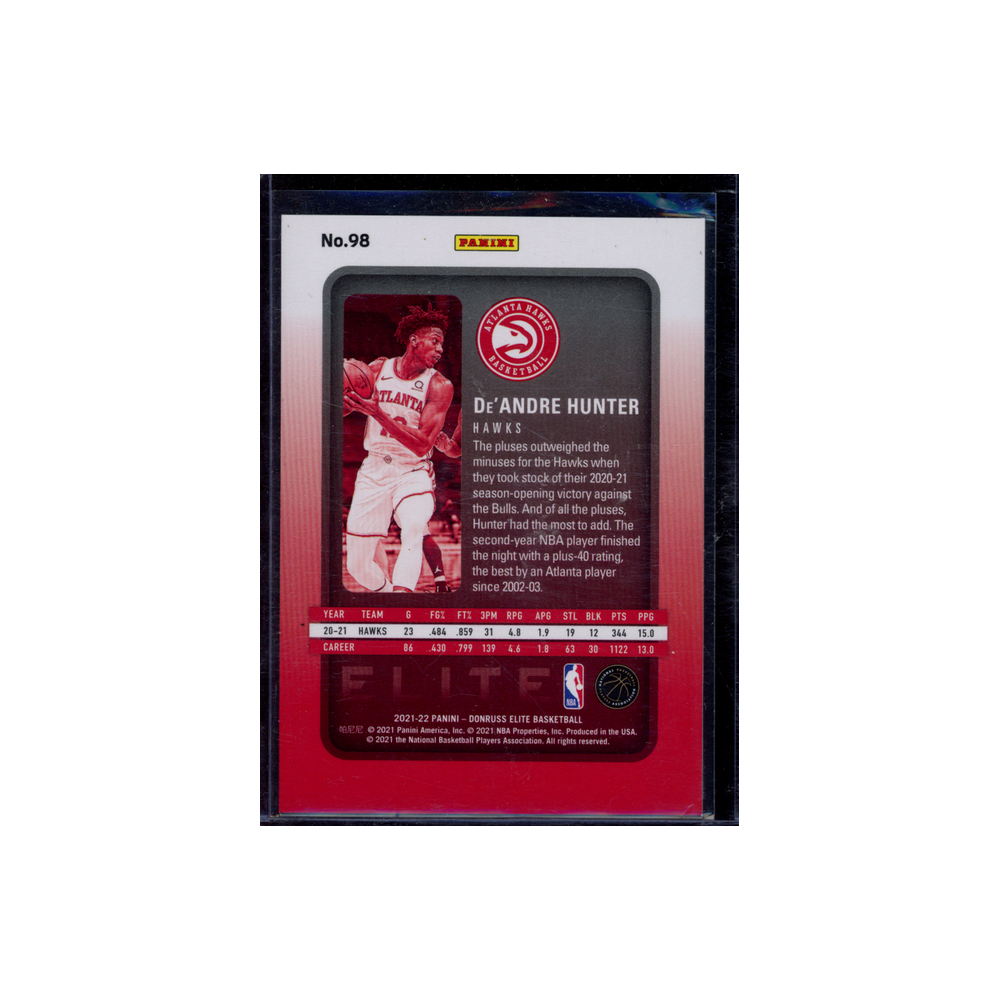 De'Andre Hunter 2021-22 Panini Donruss Elite Basketball Purple /49
