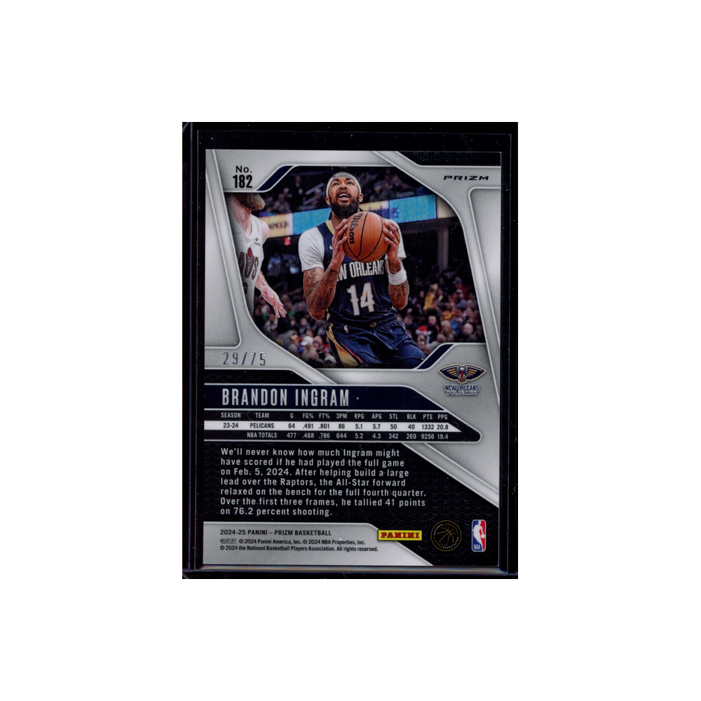 Brandon Ingram 2024-25 Panini Prizm Basketball Purple Fast Break /75