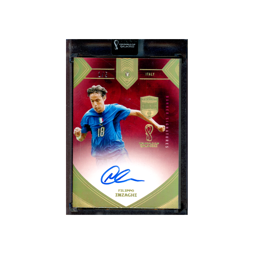 Filippo Inzaghi 2022 Panini Eminence WC Soccer Banner Signatures Auto /5
