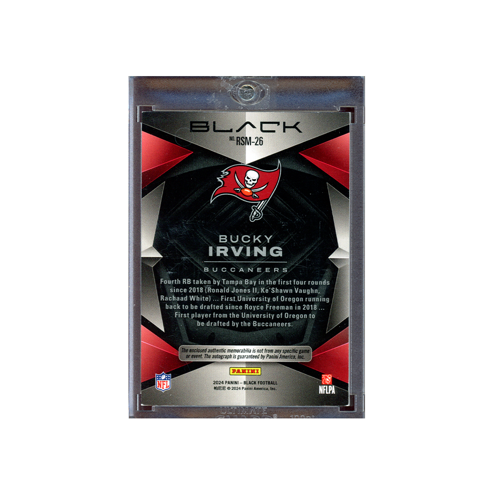 Bucky Irving 2024 Panini Black Football RPA Purple /75