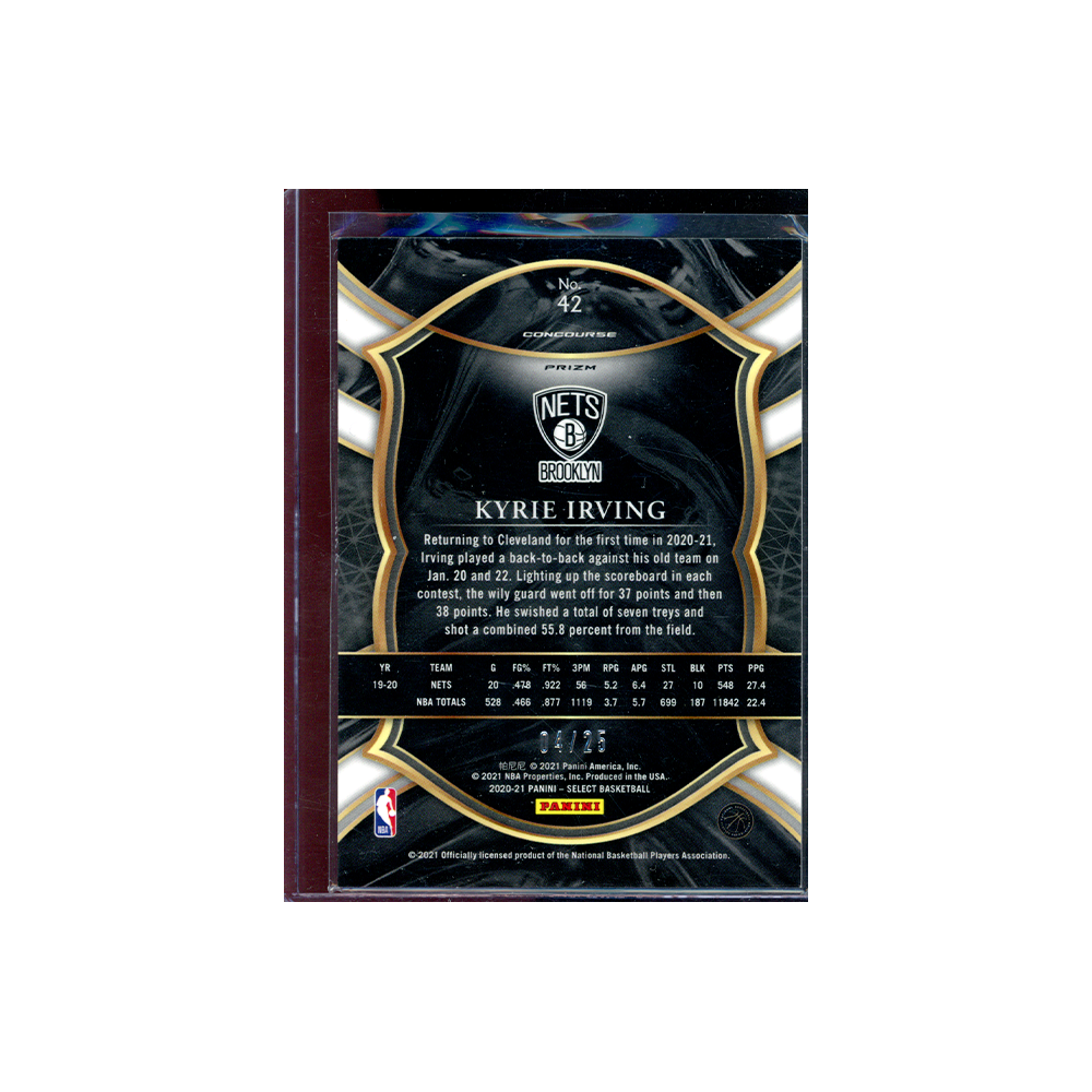Kyrie Irving 2020-21 Panini Select Basketball Fast Break Blue /25