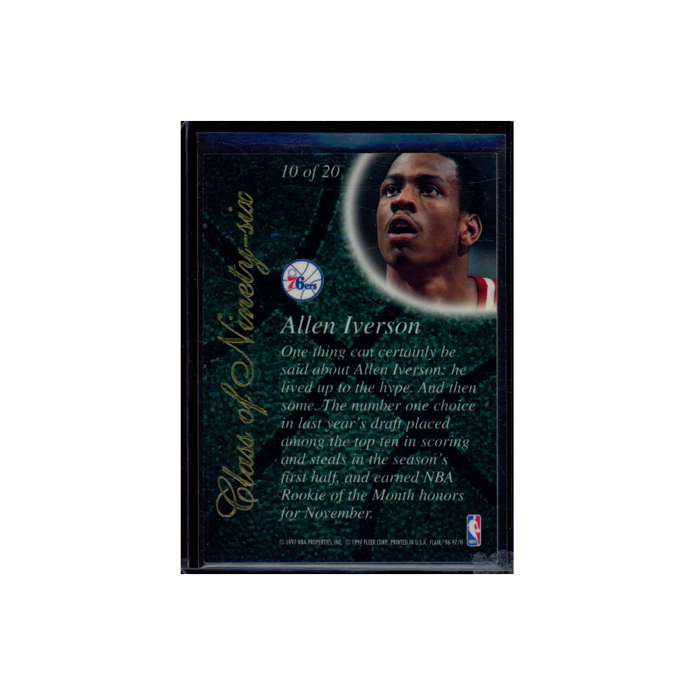 Allen Iverson 1996-97 Flair Showcase Rookie #10