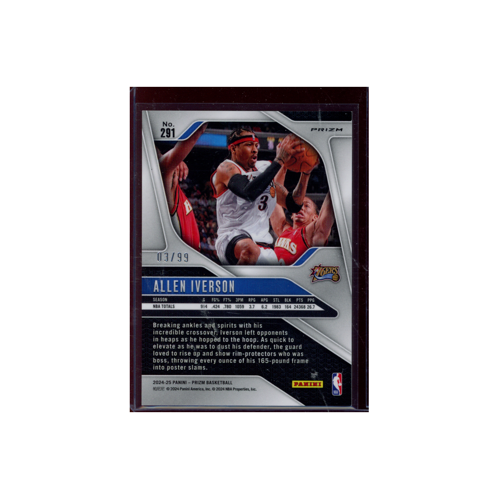 Allen Iverson 2024-25 Panini Prizm Basketball Blue /99