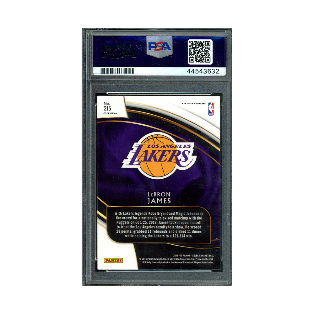 LeBron James 2018 Panini Select Basketball Silver Prizm Courtside PSA 10