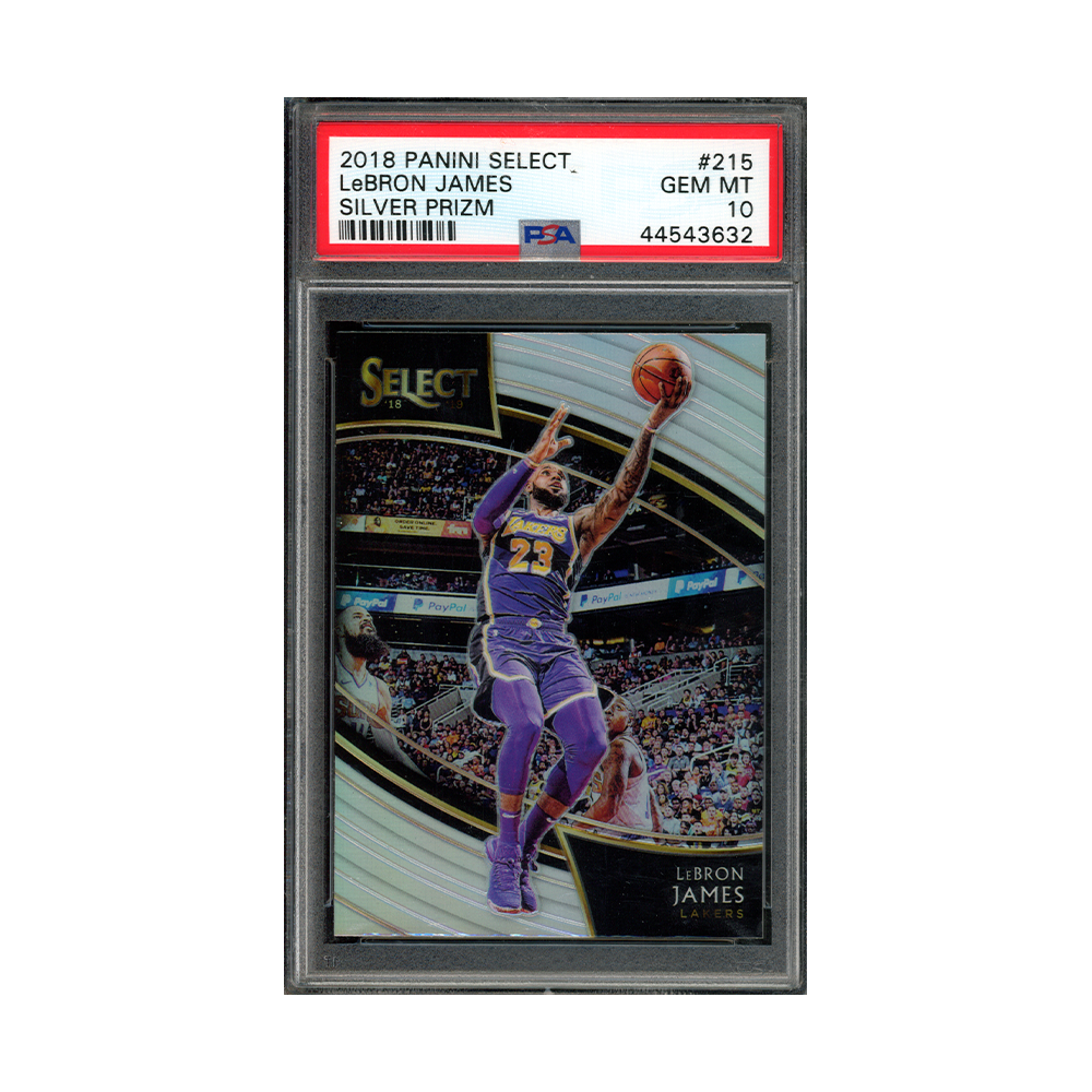 LeBron James 2018 Panini Select Basketball Silver Prizm Courtside PSA 10