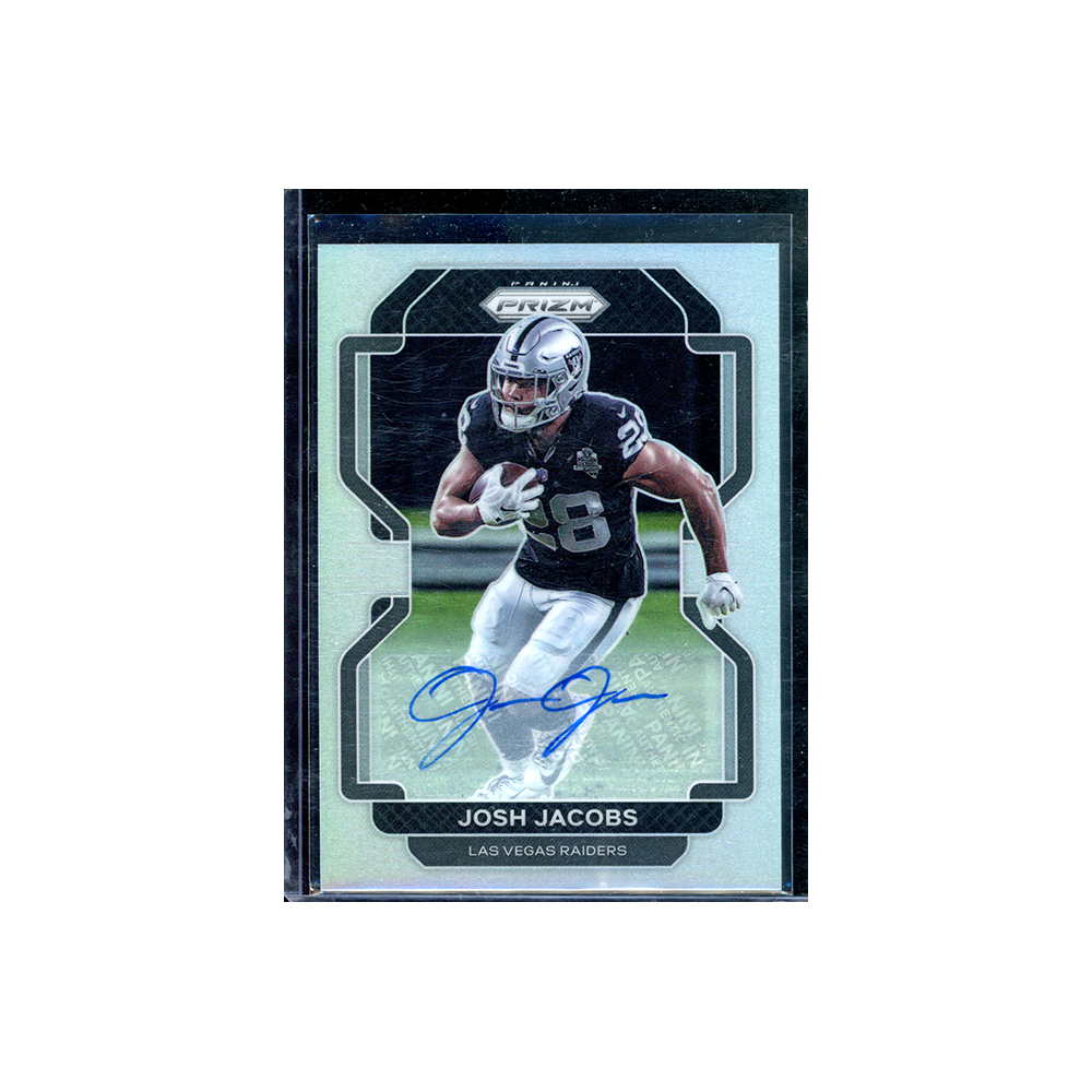 Josh Jacobs 2021 Panini Prizm Football Silver Prizm Auto