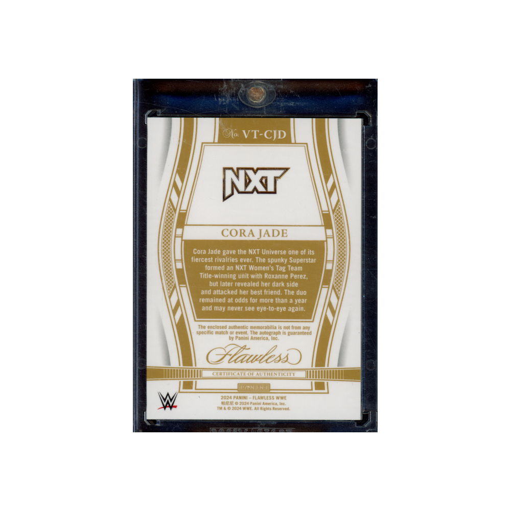 Cora Jade 2024 Panini Flawless WWE Patch Auto Purple /8
