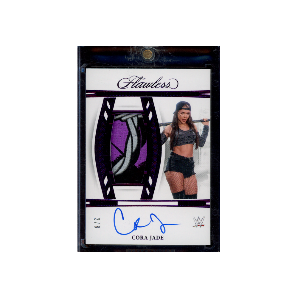 Cora Jade 2024 Panini Flawless WWE Patch Auto Purple /8