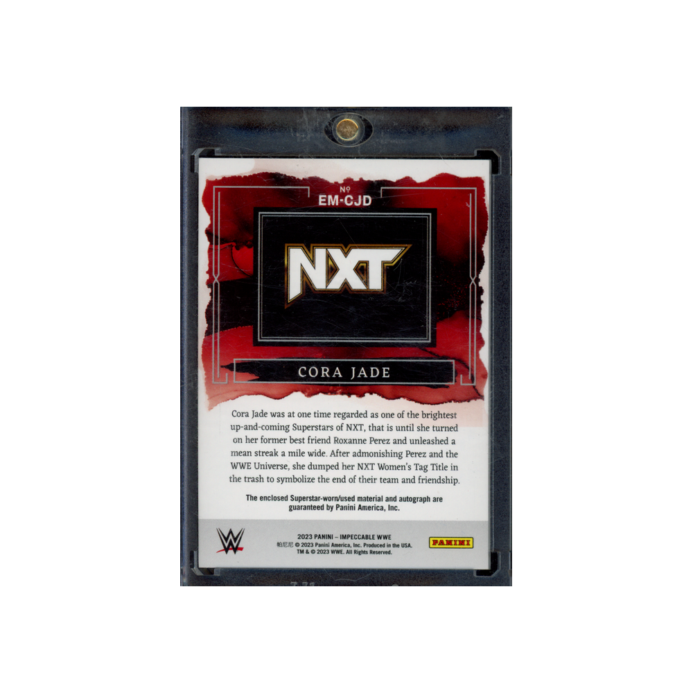 Cora Jade 2023 Panini Impeccable WWE Elegance Patch Auto /49