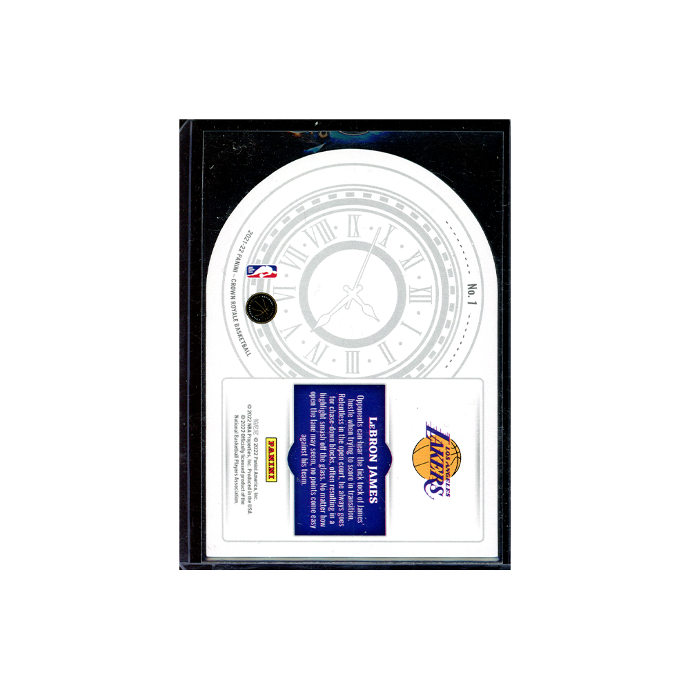 Lebron James 2021-22 Panini Crown Royale Basketball Test of Time /75 #1