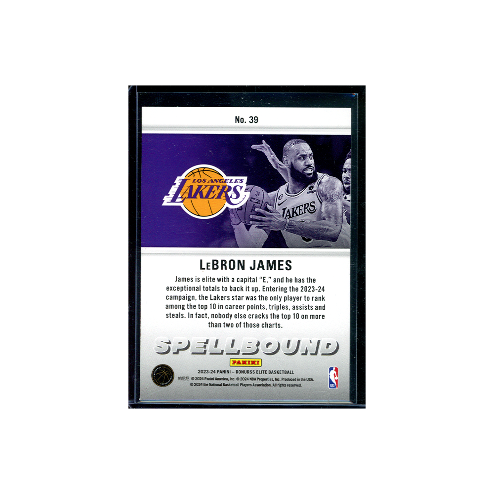 Lebron James 2023-24 Panini Donruss Elite Basketball Spellbound "E"