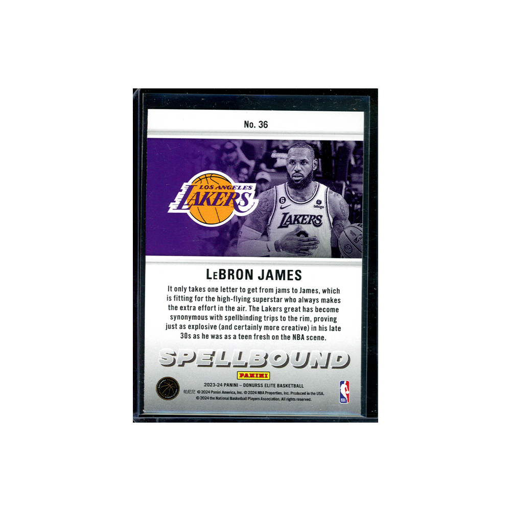 LeBron James 2023-24 Panini Donruss Elite Basketball Spellbound "J"