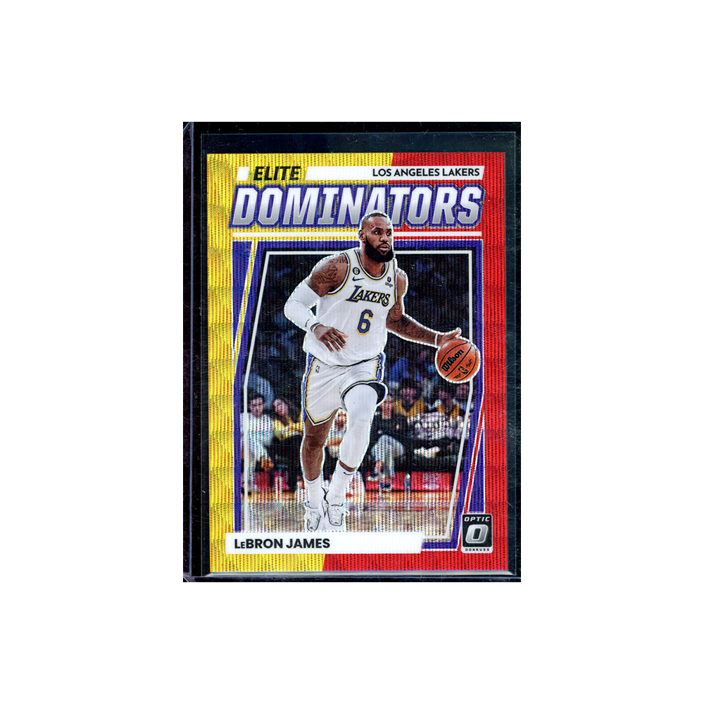 LeBron James 2022-23 Panini Donruss Optic Basketball Dominators Yellow Red Wave /99