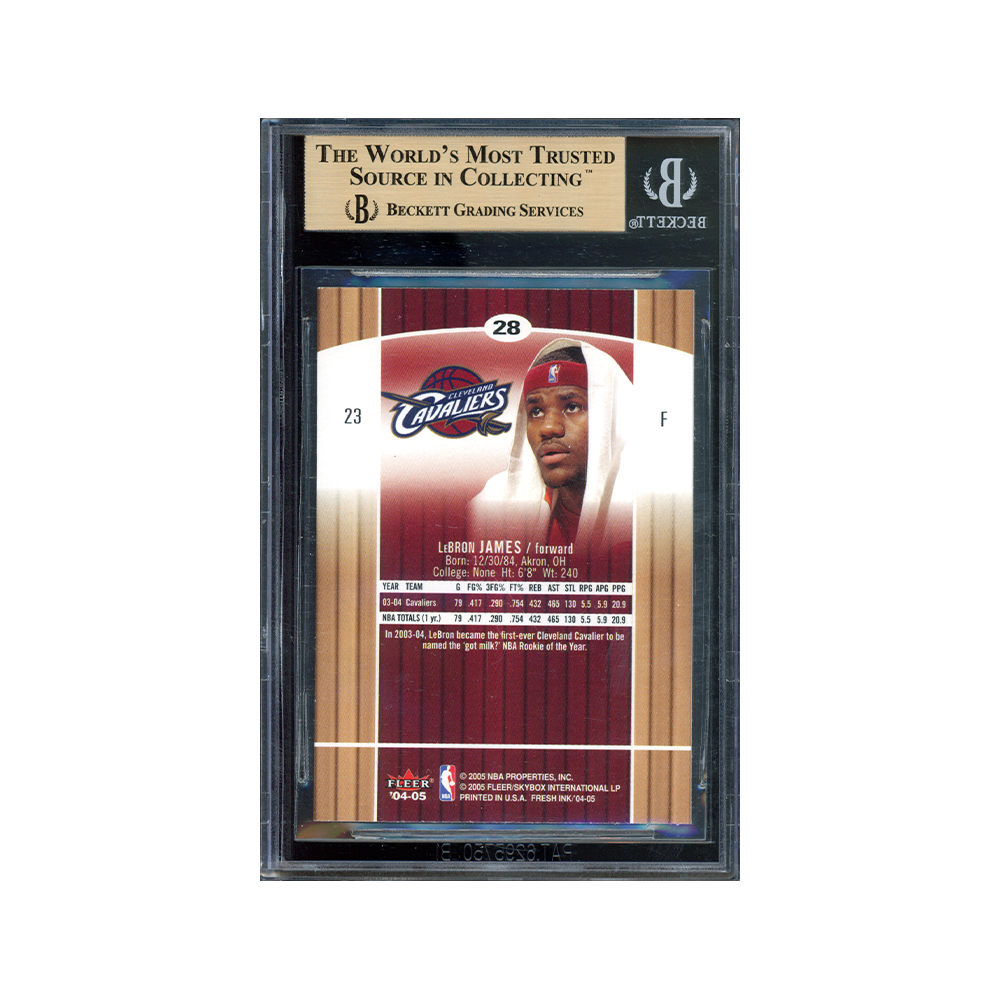 LeBron James 2004-05 Skybox Fresh Ink BGS 9.5