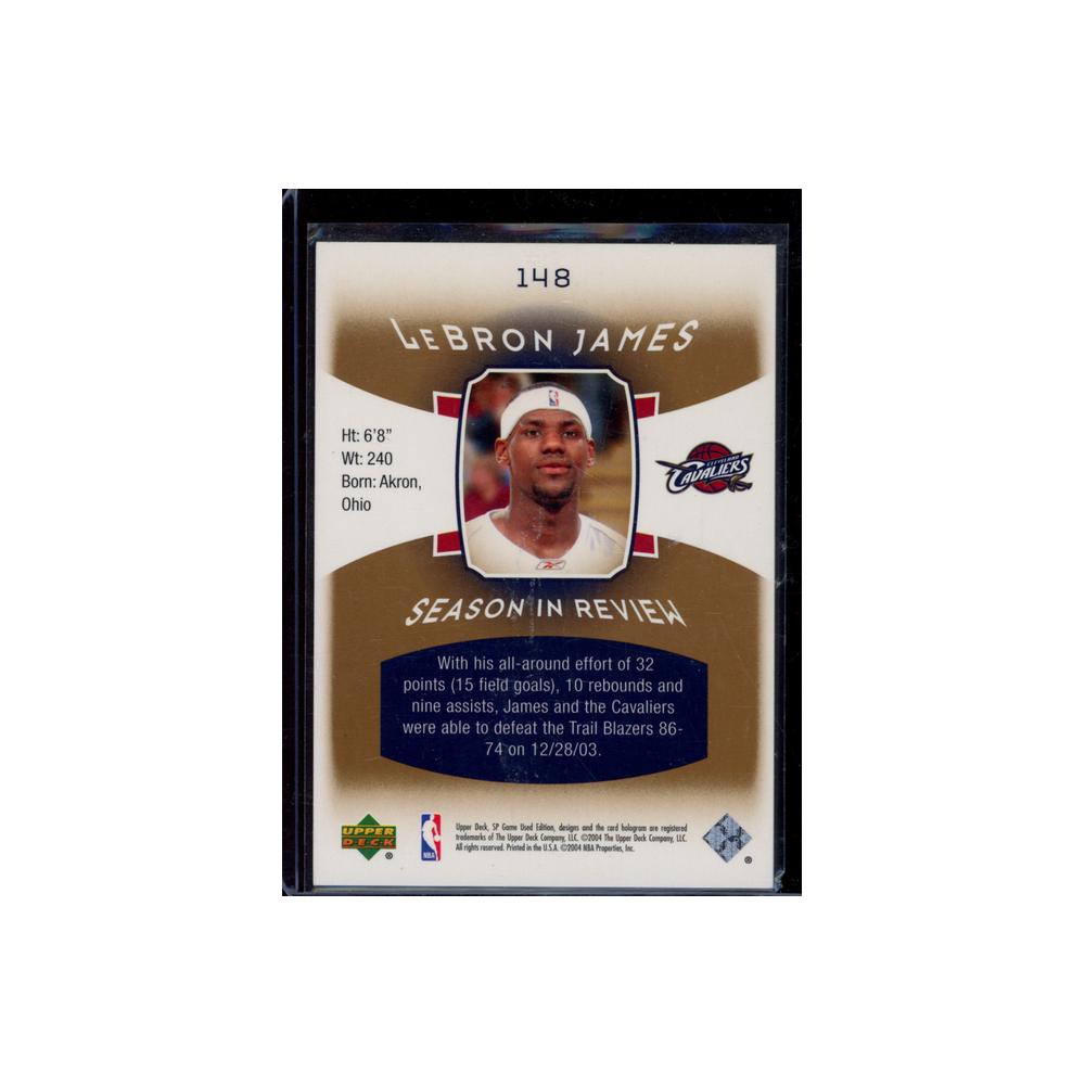 Lebron James 2004-05 Upper Deck SP Game Used Season in Review Gold /50 #148