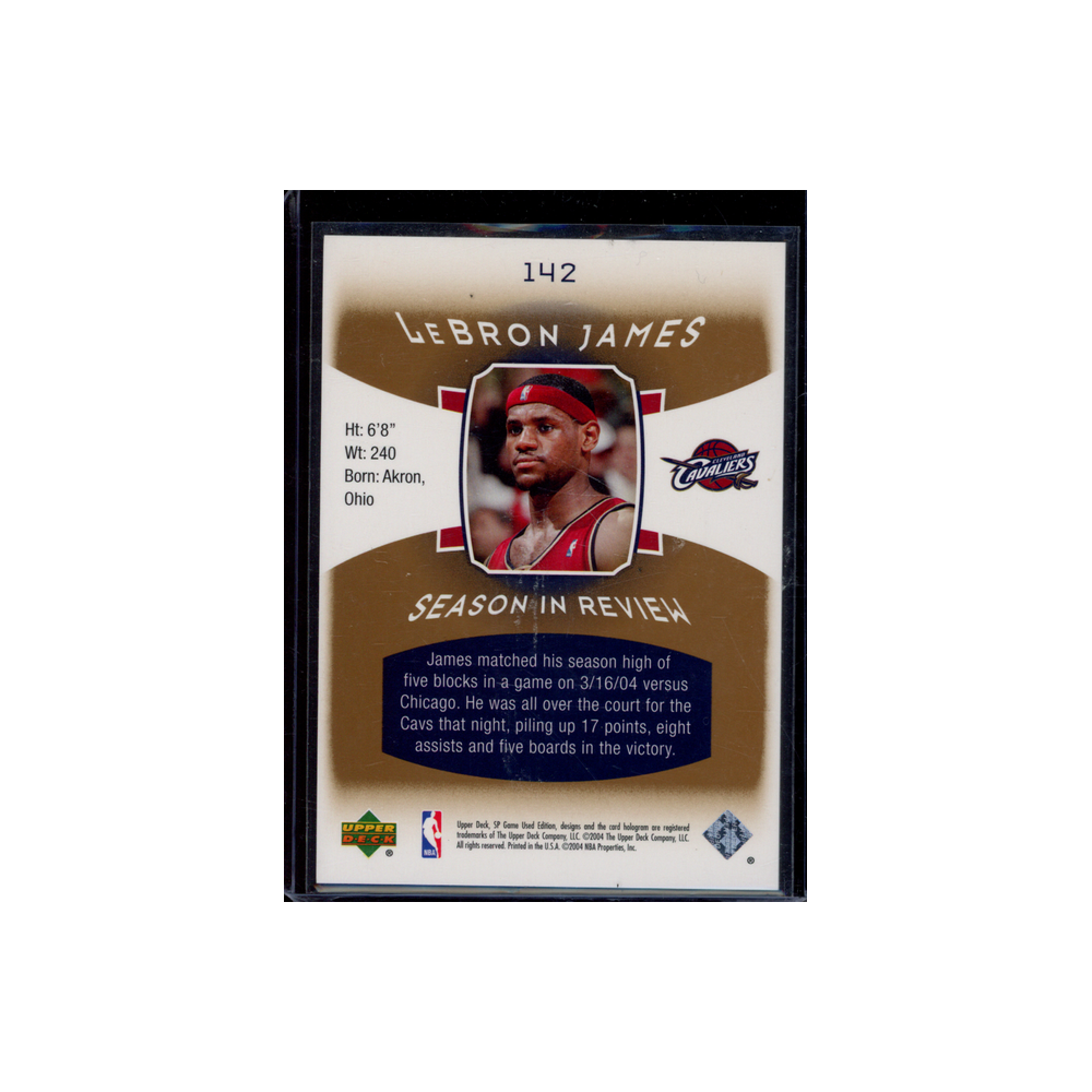 Lebron James 2004-05 Upper Deck SP Game Used Season in Review Gold /50 #142