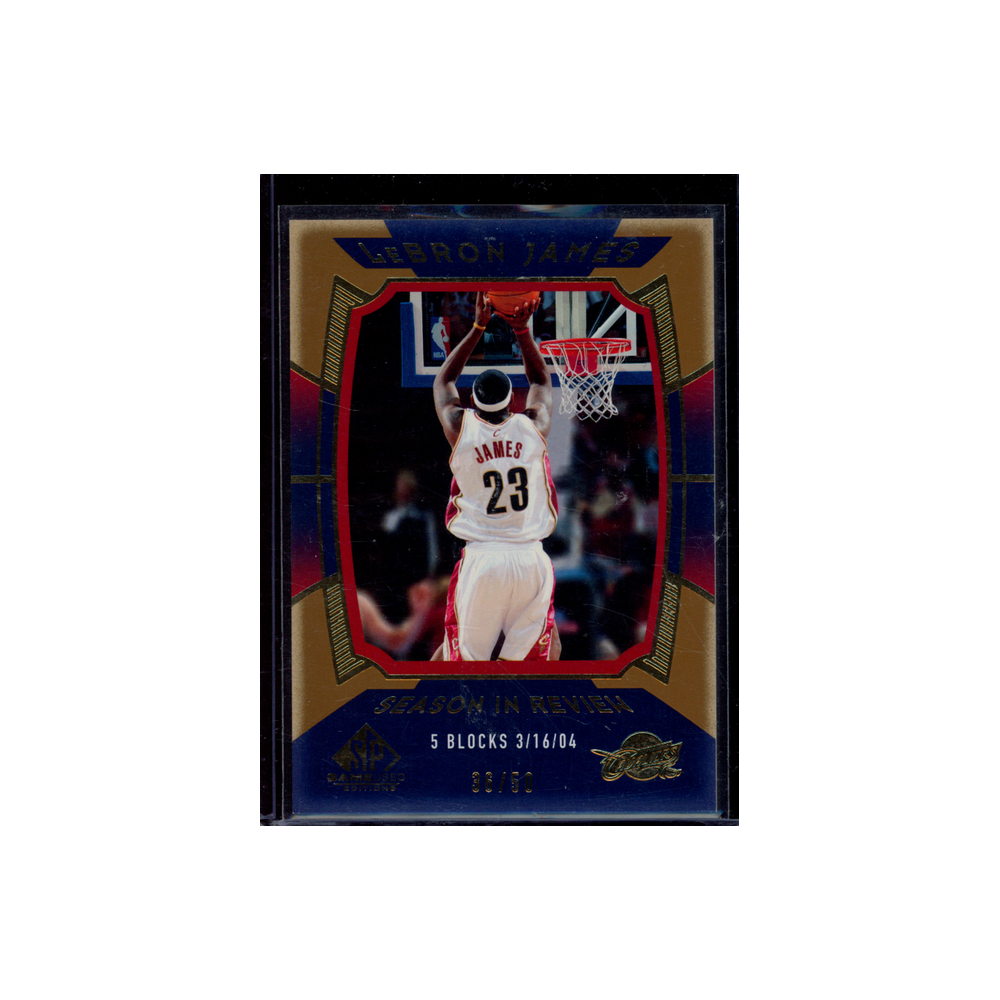 Lebron James 2004-05 Upper Deck SP Game Used Season in Review Gold /50 #142