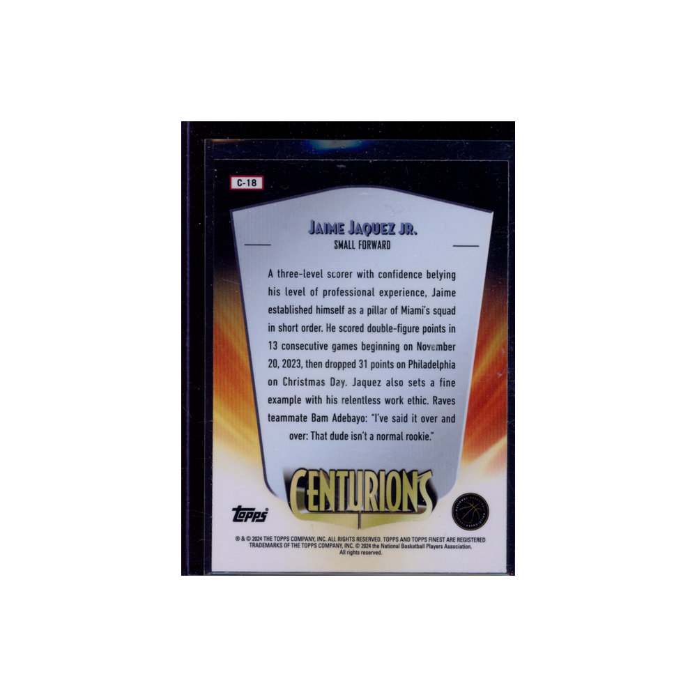 Jaime Jaquez Jr. 2023-24 Topps Finest Basketball Rookie Centurions