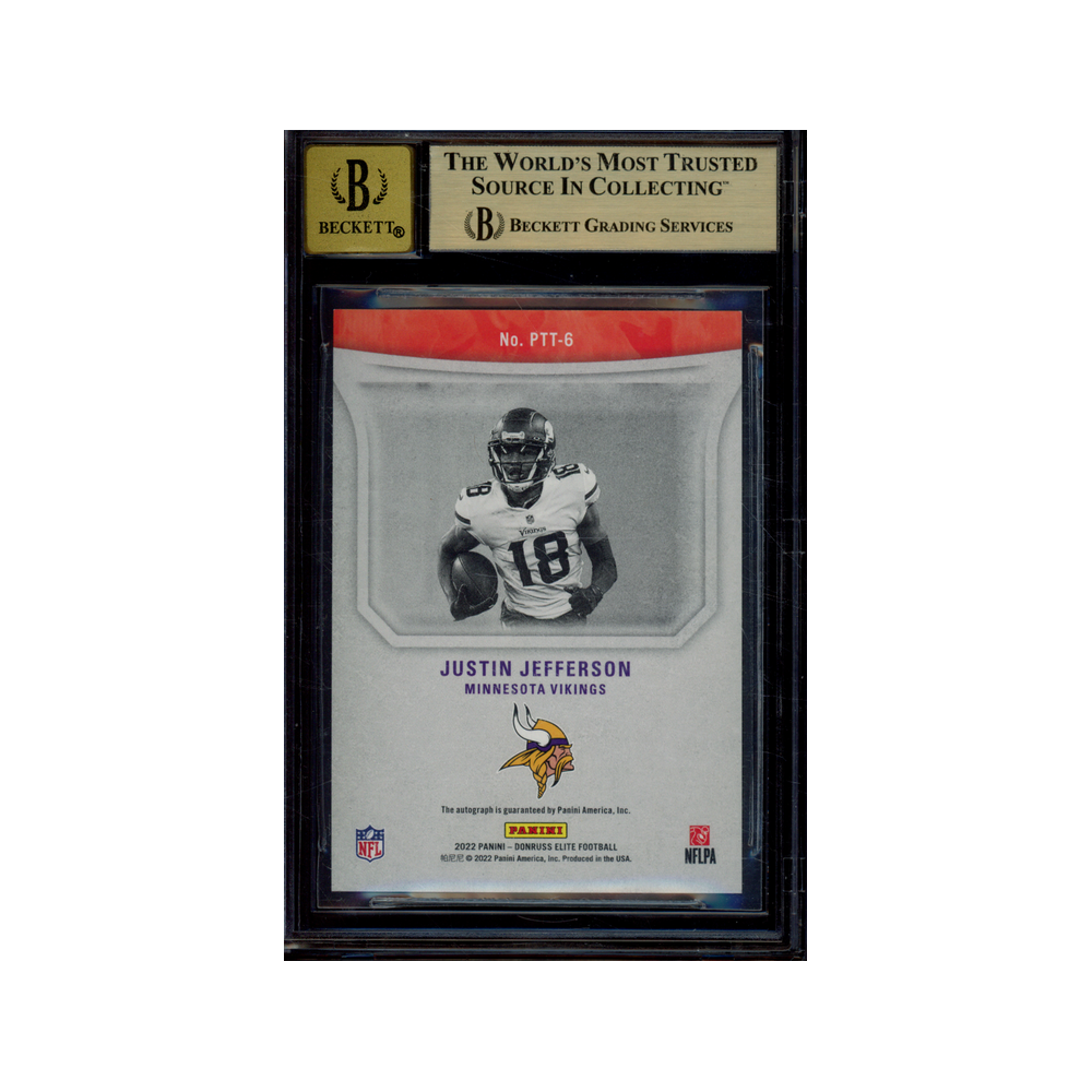 Justin Jefferson 2022 Panini Elite Football Passing the Torch Auto /49 BGS 9.5/10