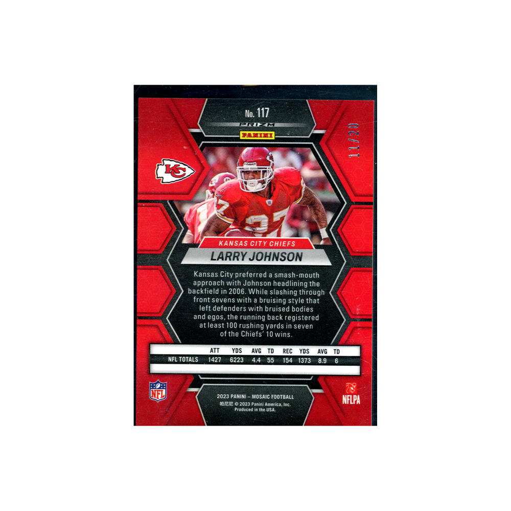 Larry Johnson 2023 Panini Mosaic Football No Huddle Pink /20