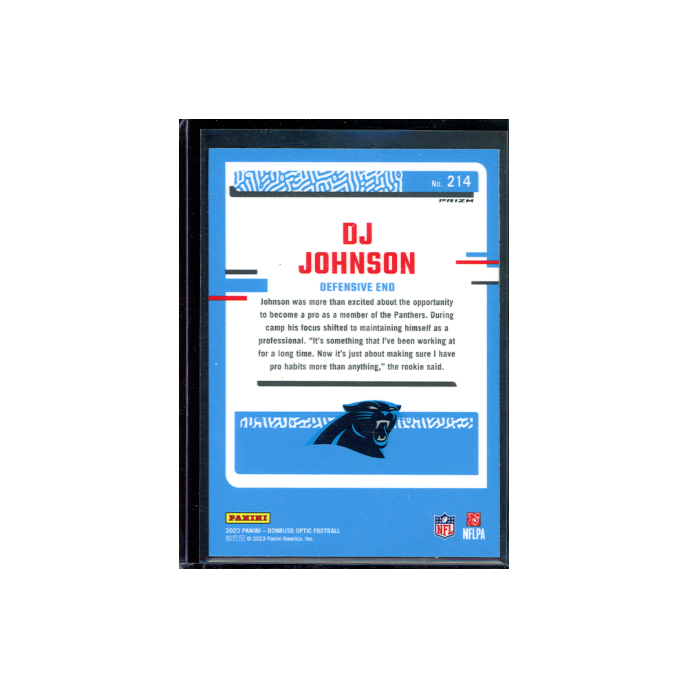 DJ Johnson 2023 Panini Donruss Optic Football Rated Rookie Stars