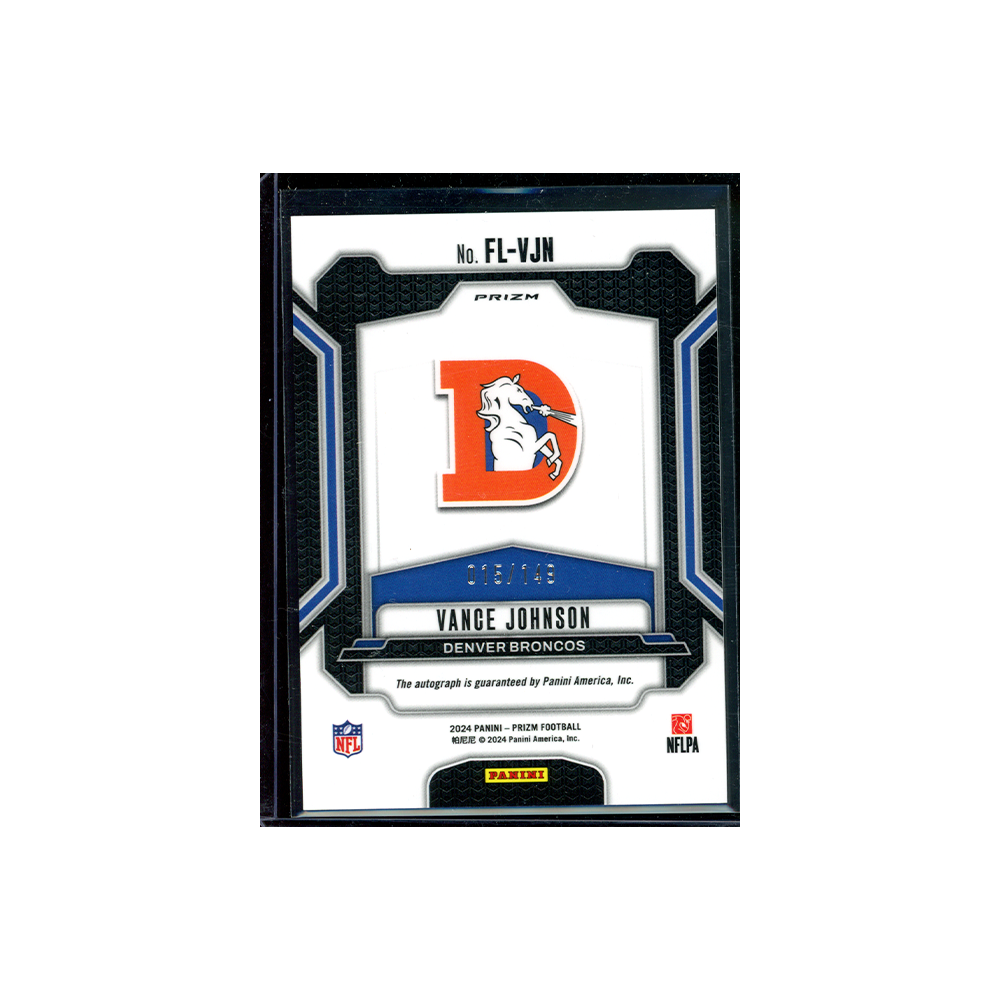 Vance Johnson 2024 Panini Prizm Football Franchise Legends Car /149