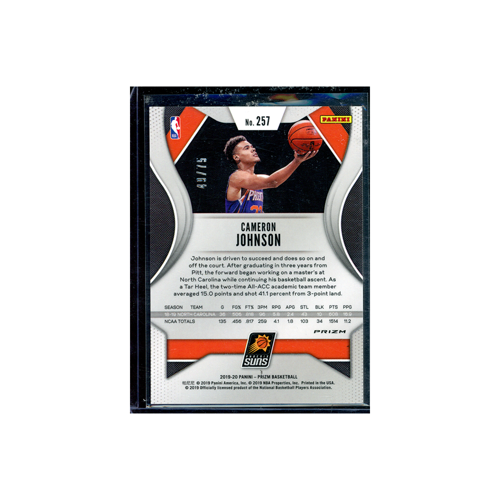 Cameron Johnson 2019-20 Panini Prizm Basketball Rookie Purple /75