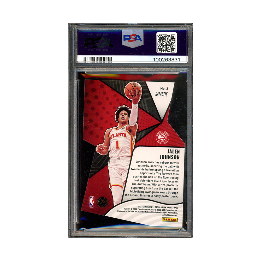 Jalen Johnson 2021 Panini Revolution Basketball Liftoff Galactic Rookie PSA 9