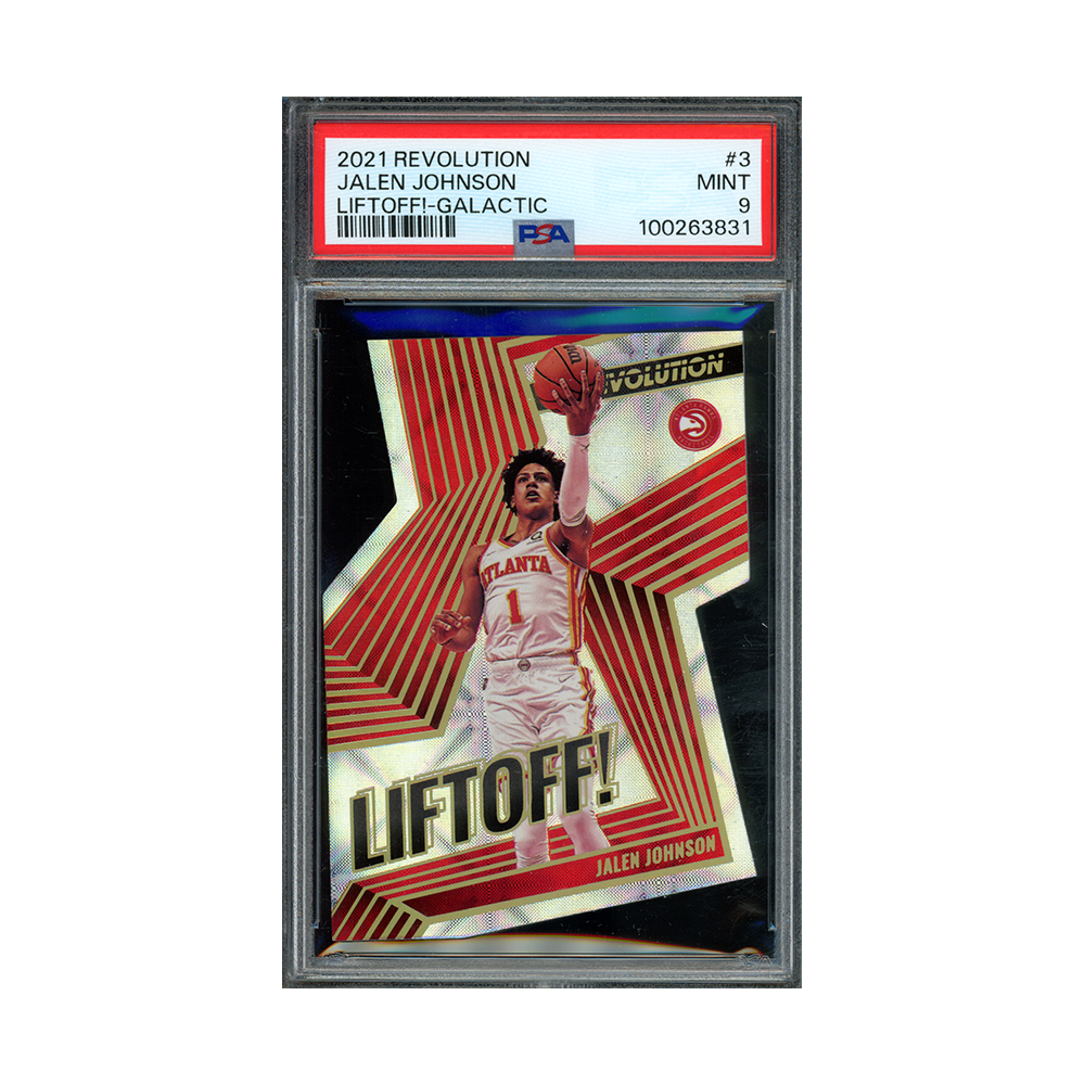 Jalen Johnson 2021 Panini Revolution Basketball Liftoff Galactic Rookie PSA 9