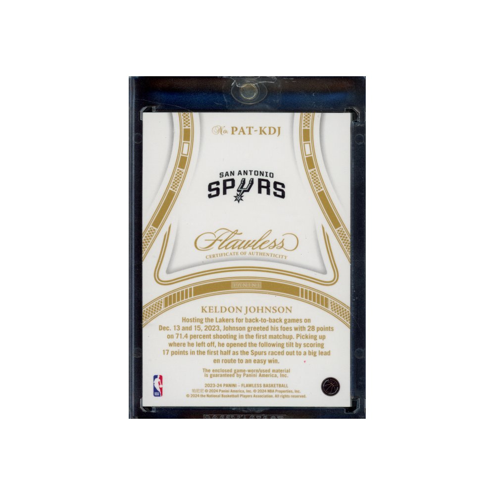 Keldon Johnson 2023-24 Panini Flawless Basketball Patch /20