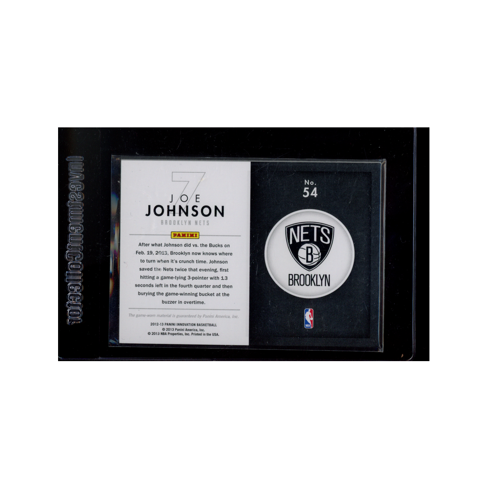 Joe Johnson 2012-13 Panini Innovation Basketball Game-Worn Jersey /99