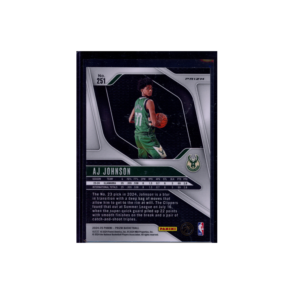 AJ Johnson 2024-25 Panini Prizm Basketball Rookie Silver #251