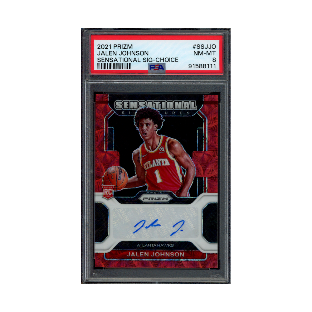 Jalen Johnson 2021 Panini Prizm Basketball Sensational Signatures Choice Rookie Auto PSA 8