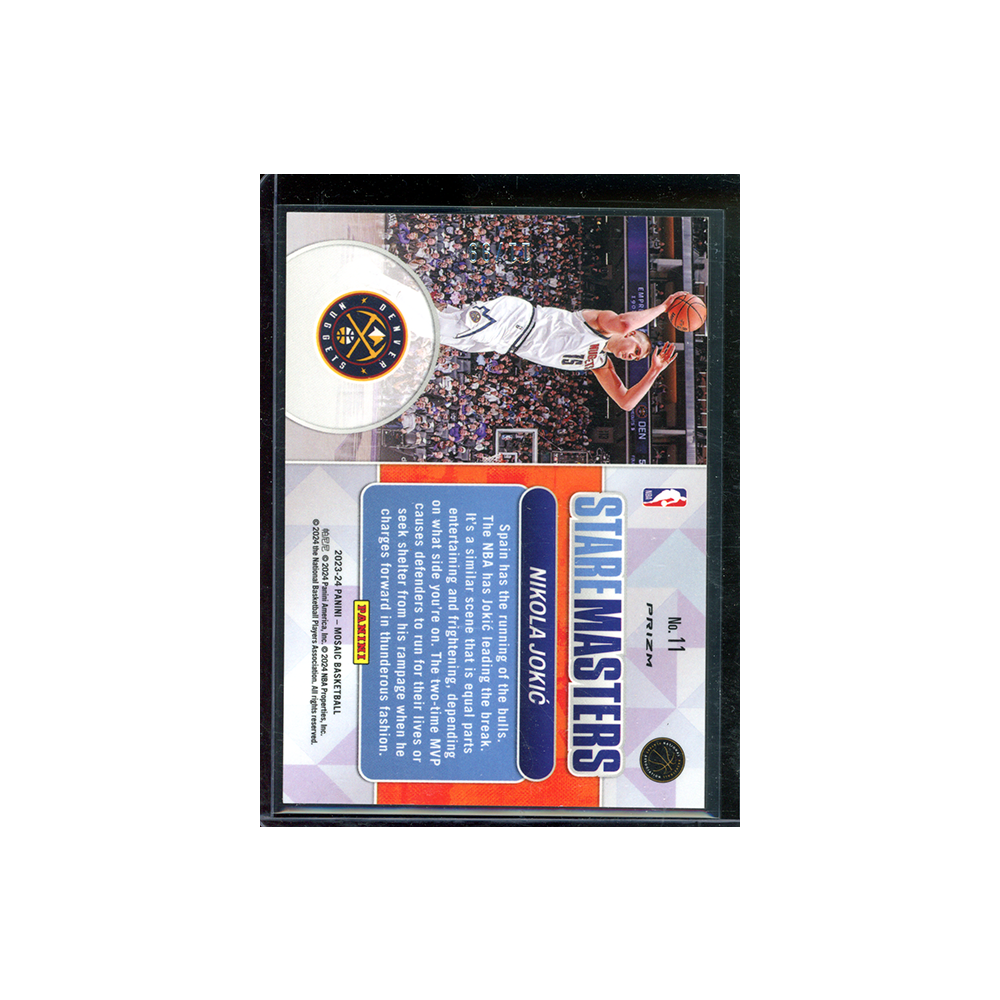 Nikola Jokic 2023-24 Panini Mosaic Basketball Stare Masters Purple /99