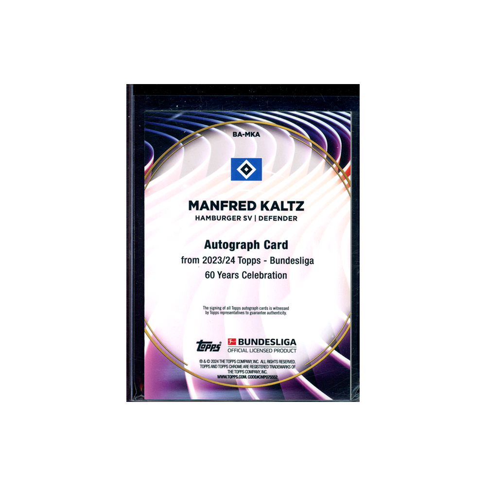 Manfred Kaltz 2023-24 Topps 60 Years of Bundesliga Soccer Auto /60